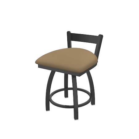 Holland Bar Stool Co 18" Low Back Swivel Vanity Stool, Pewter Finish, Canter Sand Seat 82118PW013